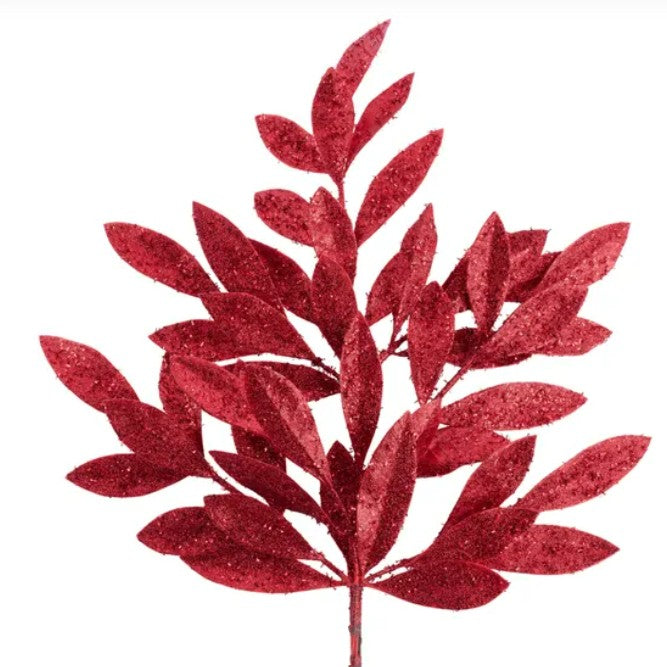 Glitter Bay Leaf Spray XS618224
