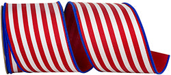STRIPED TWILL DELUXE DUPIONI BACKED WIRED EDGE, RWB 94519W-536-10F