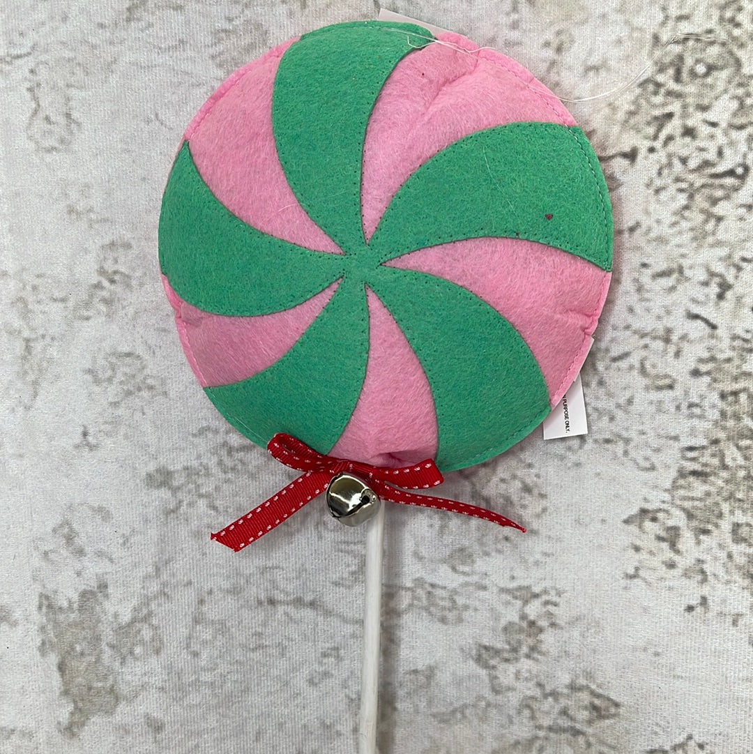 FELT HOLIDAY SWEETS LOLLIPOP ORNAMENT   MTX71755