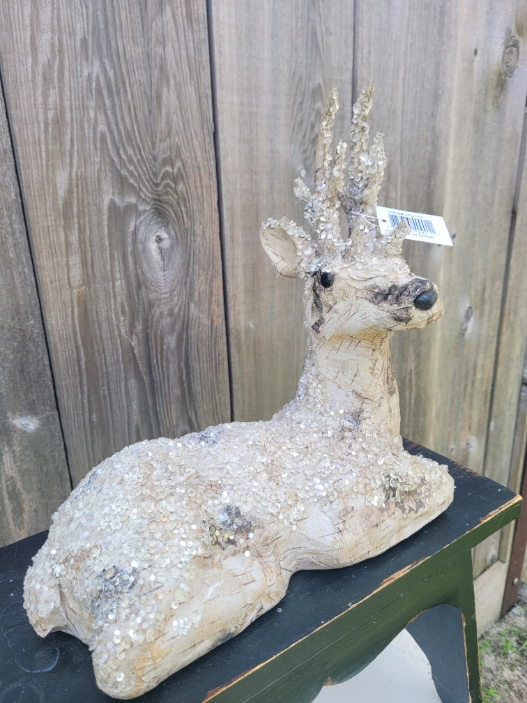 Faux Birch Laying Deer XF2102