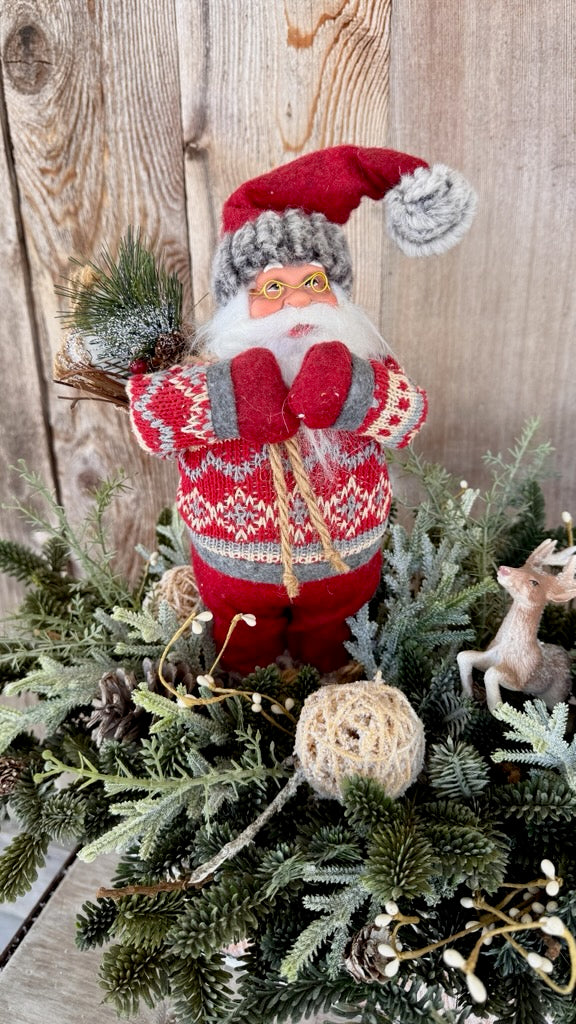 Santa and Deer Centerpiece
