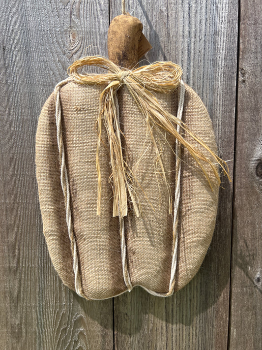 WALL HANGING BURLAP PUMPKIN	9744824