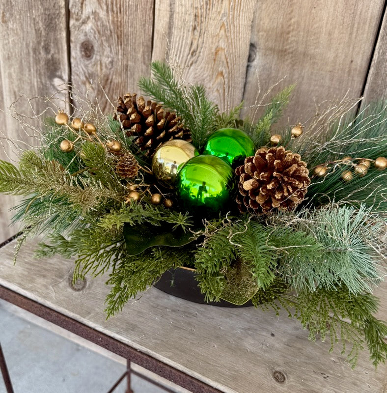 Ornaments & Pinecone Centerpeice