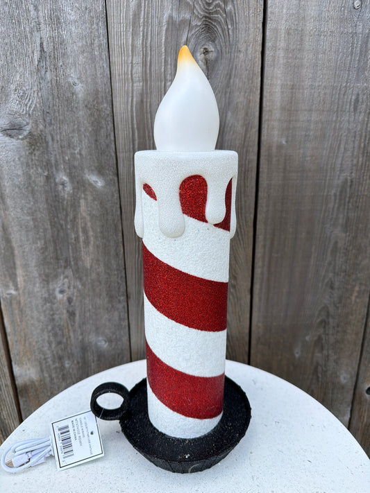 LED/BTY/TMR USB VINTAGE CANDLE W/BASE    MTX74332