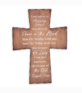 WALL HANGING WOOD CROSS   9746422