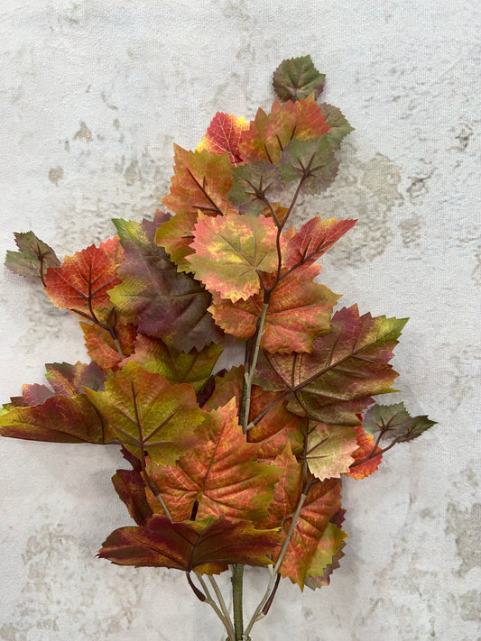 Autm Grape Leaf Hanging Bush-Red/Brn  FB170301