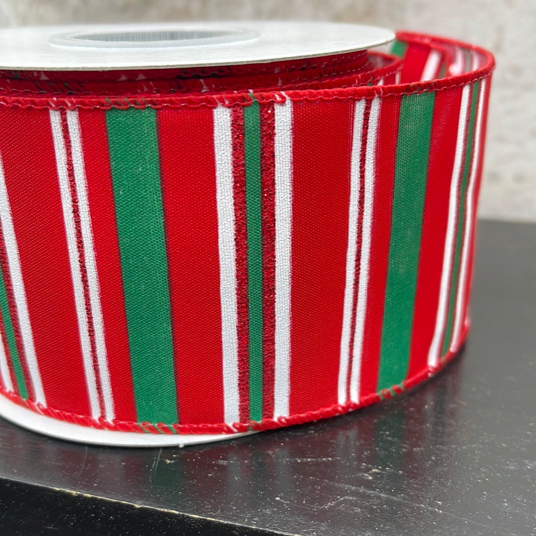 Cross Stripe Glitter Christmas Red/green   94468W