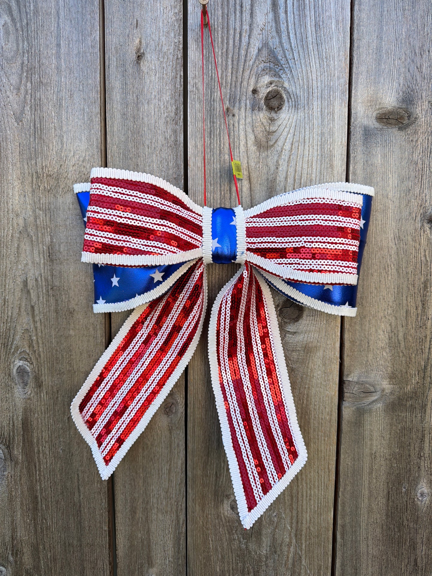 Sequin Star Stripe Bow   74278RWB