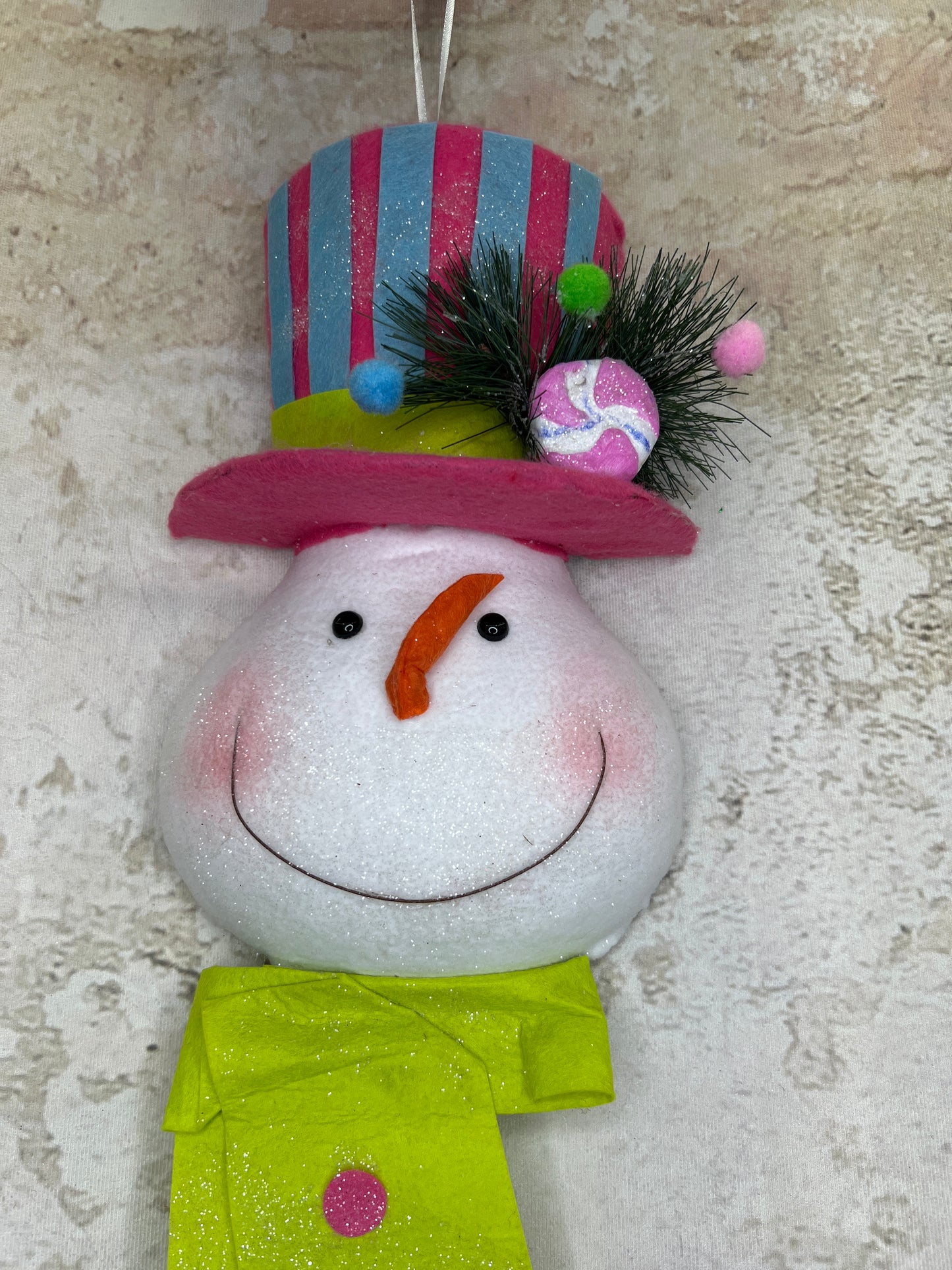 ORN Snowman Head   85392PKBL