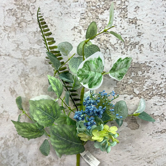 SAGE HYDRANGEA & MIXED FOLIAGE PICK 18" PM3015-SG