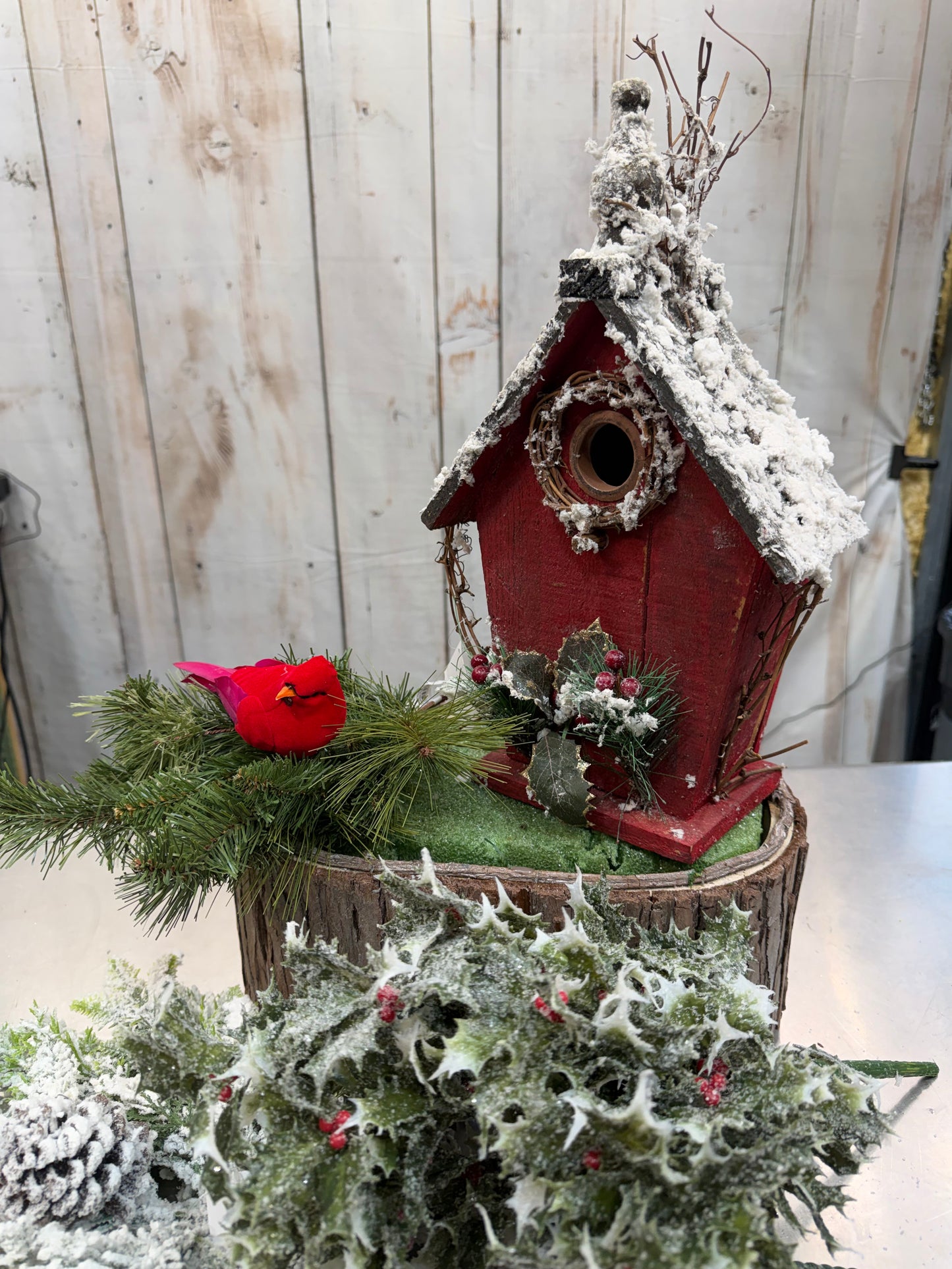 WINTER BIRDHOUSE CENTEPIECE KIT
