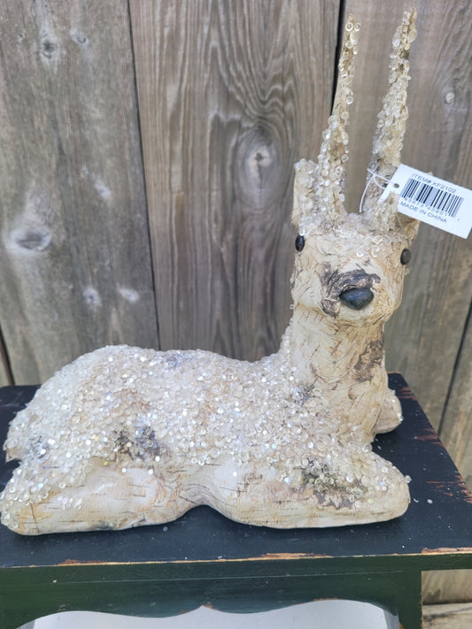Faux Birch Laying Deer XF2102