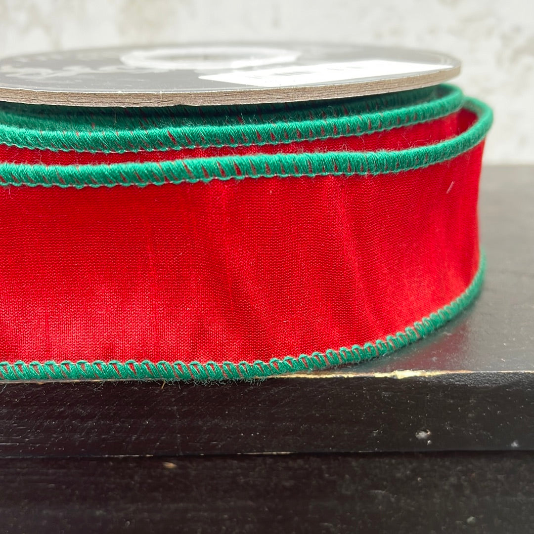 Dupioni Delight Christmas Wired Edge, Red/green   94396W