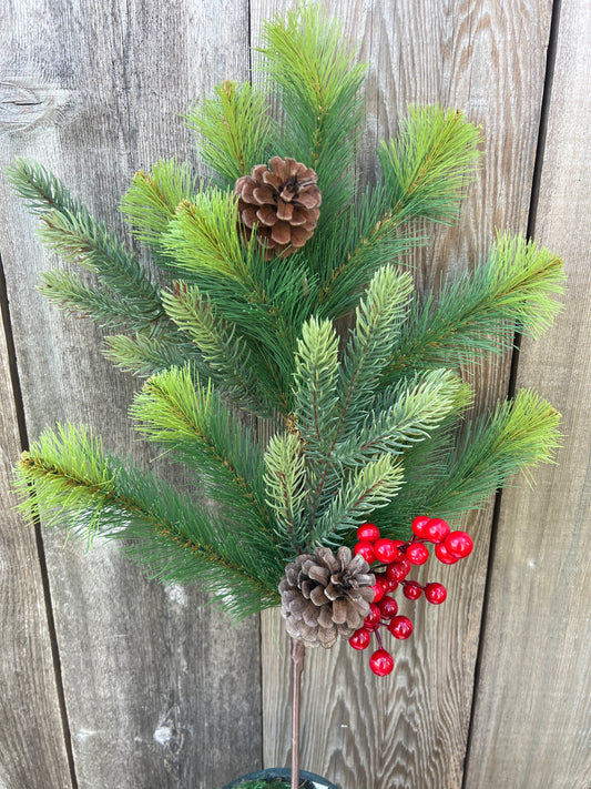 Mixed Pine Spray W/Berries & Pinecone  CS5085