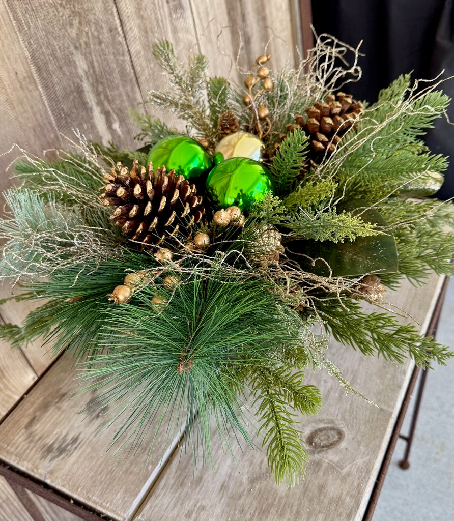Ornaments & Pinecone Centerpeice