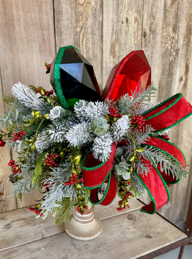 Red & Green Gem Candle Stick