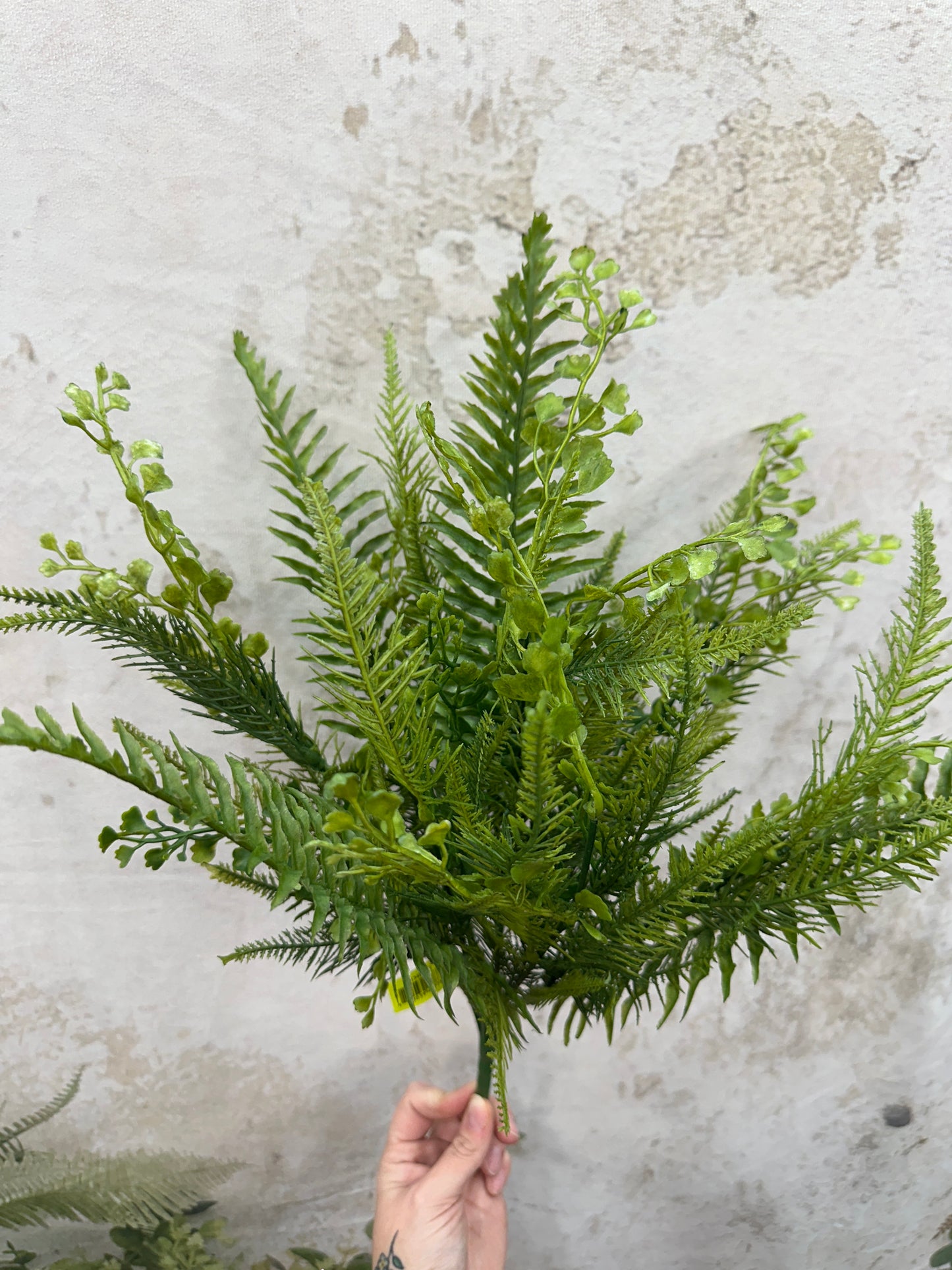 Plastic Mix Fern Bush   13485GN