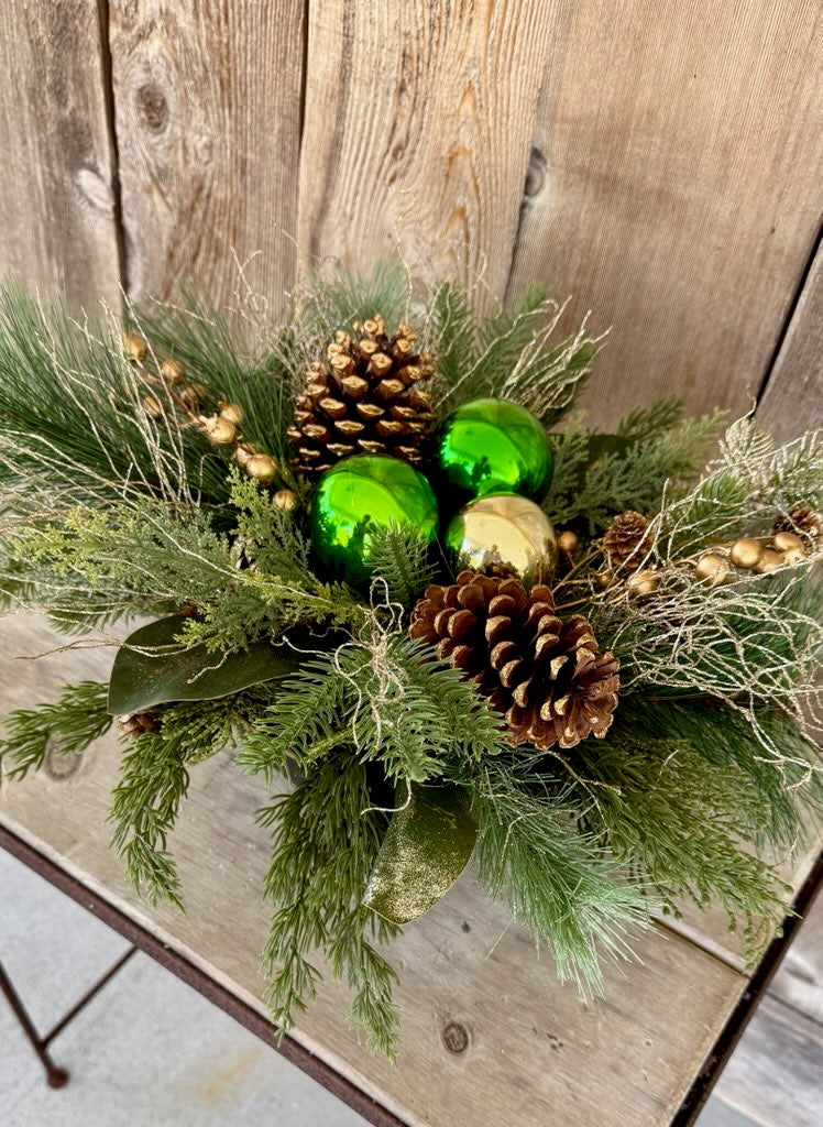 Ornaments & Pinecone Centerpeice
