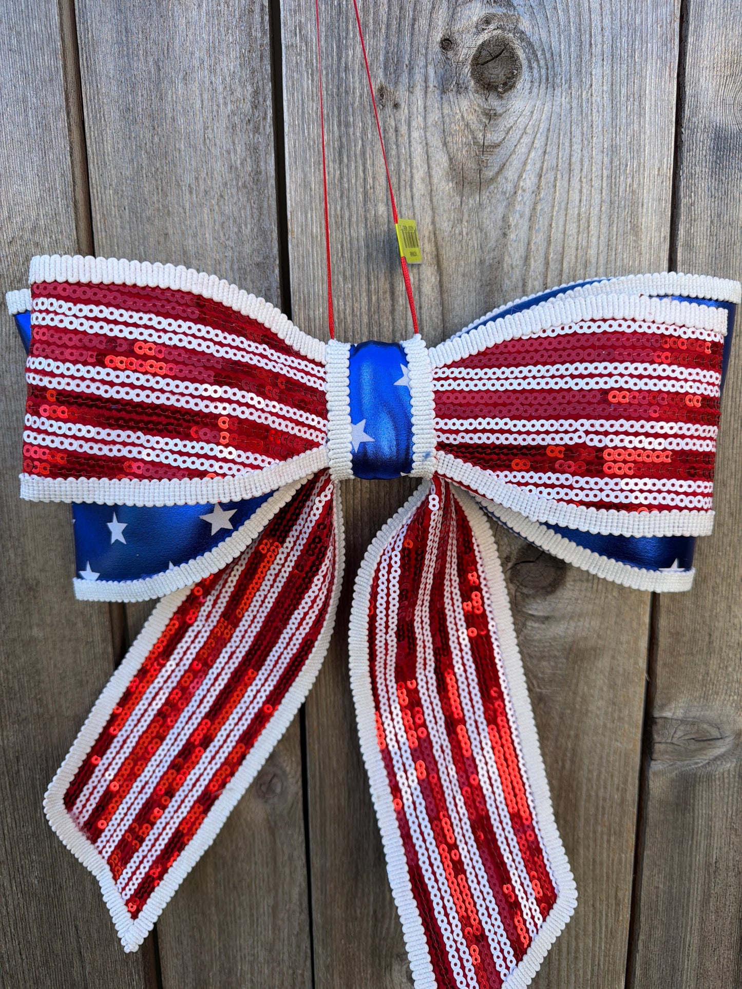 Sequin Star Stripe Bow   74278RWB