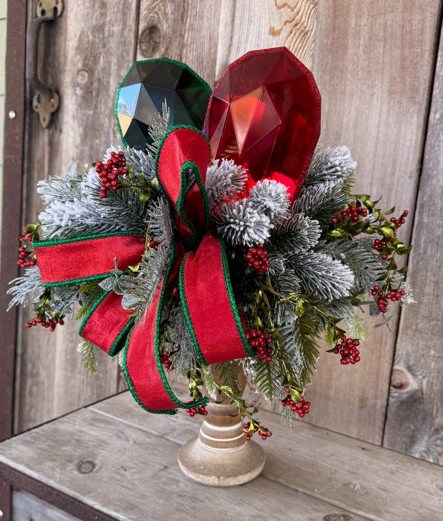 Red & Green Gem Candle Stick