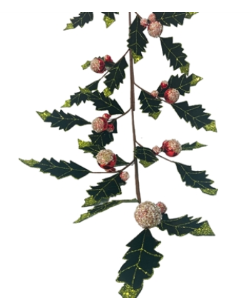 HEAVENLY HOLIDAY HOLLY BALL GARLAND   DC22594