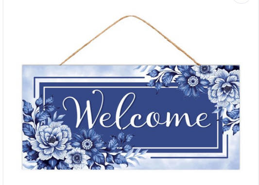 WELCOME W/FLORALS SIGN   AP738181