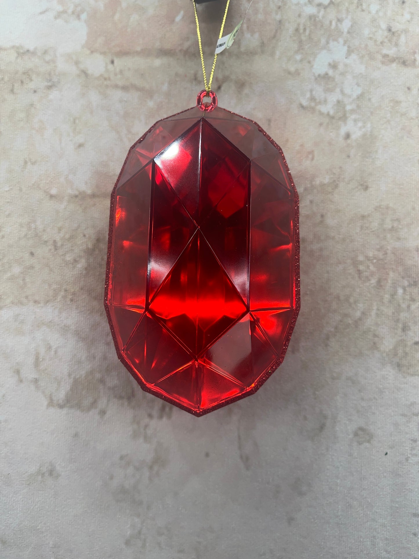 ACRYLIC OVAL PRECIOUS GEM/ Jewel   MTX73445 RED