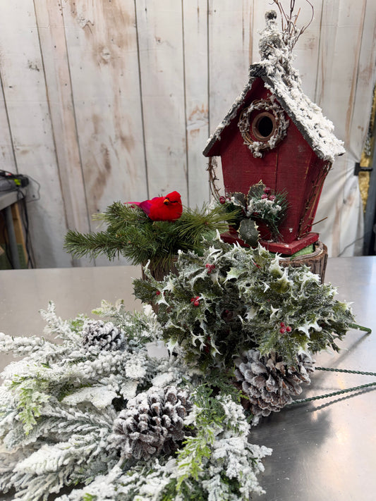 WINTER BIRDHOUSE CENTEPIECE KIT