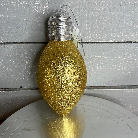 GLITTER LIGHTBULB ORNAMENT   MTX70543 GOLD