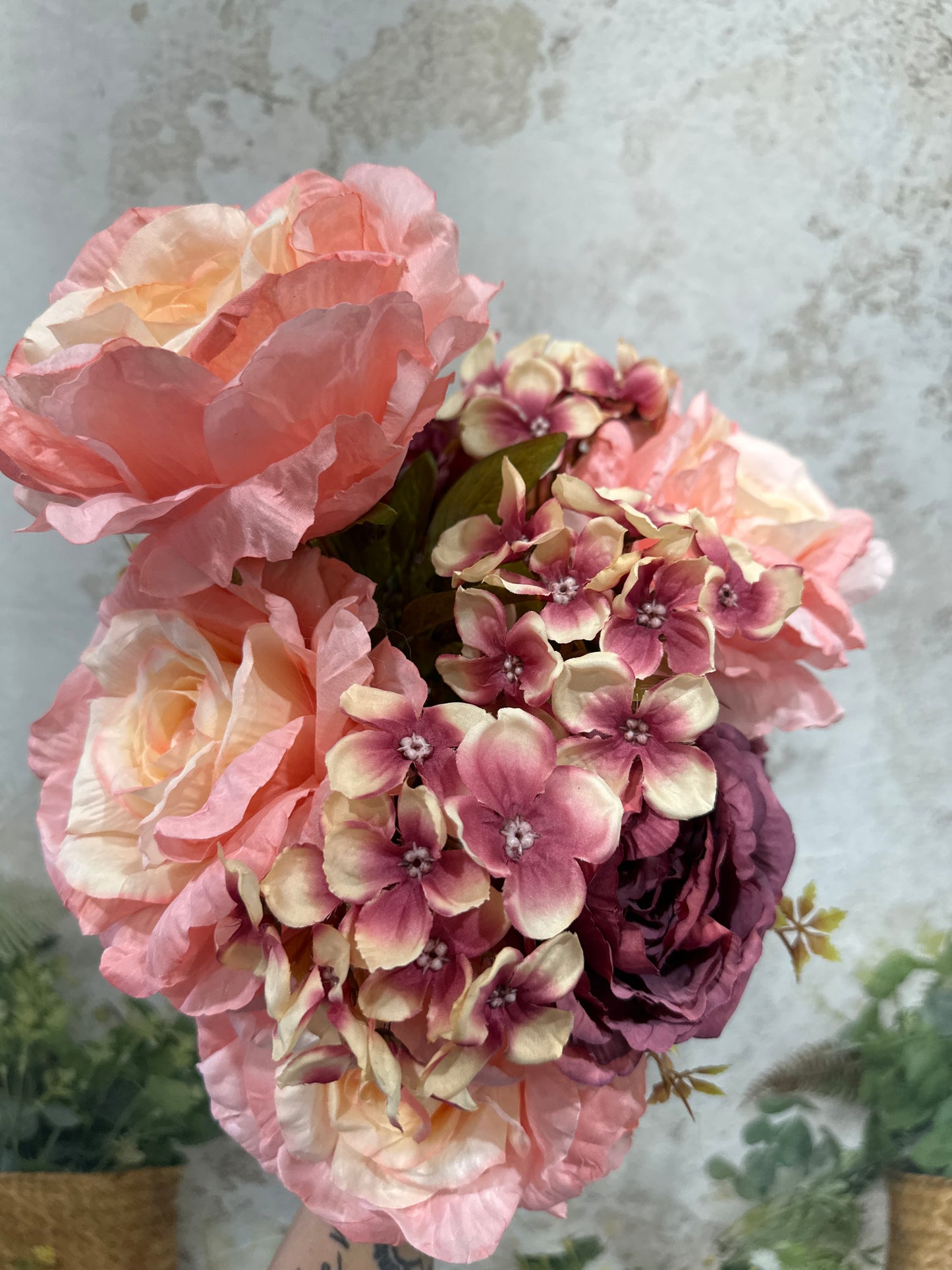 FABRIC ROSE/HYDRANGEA BUSH   FB193452