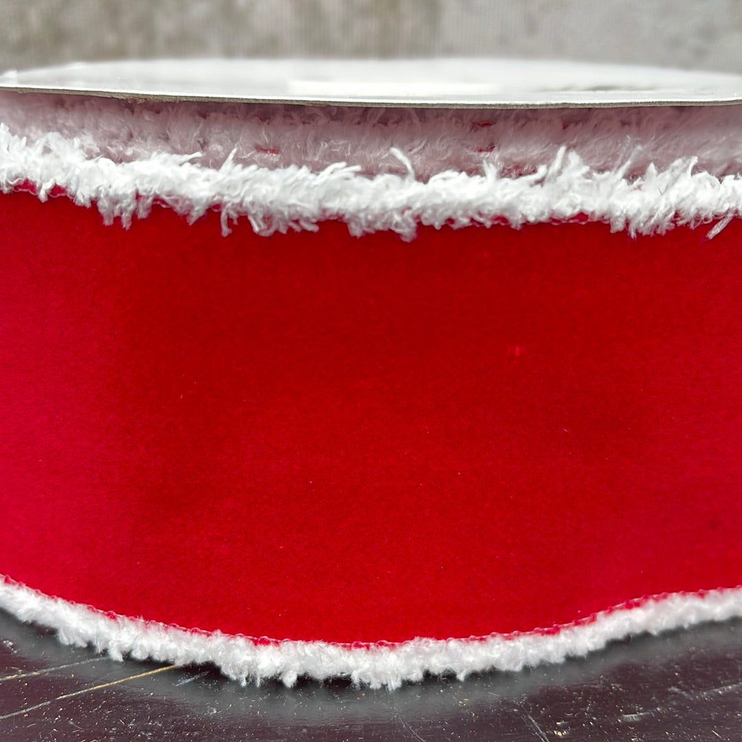 Velvet Plastic Backed White Frizette Red/white,   94490W