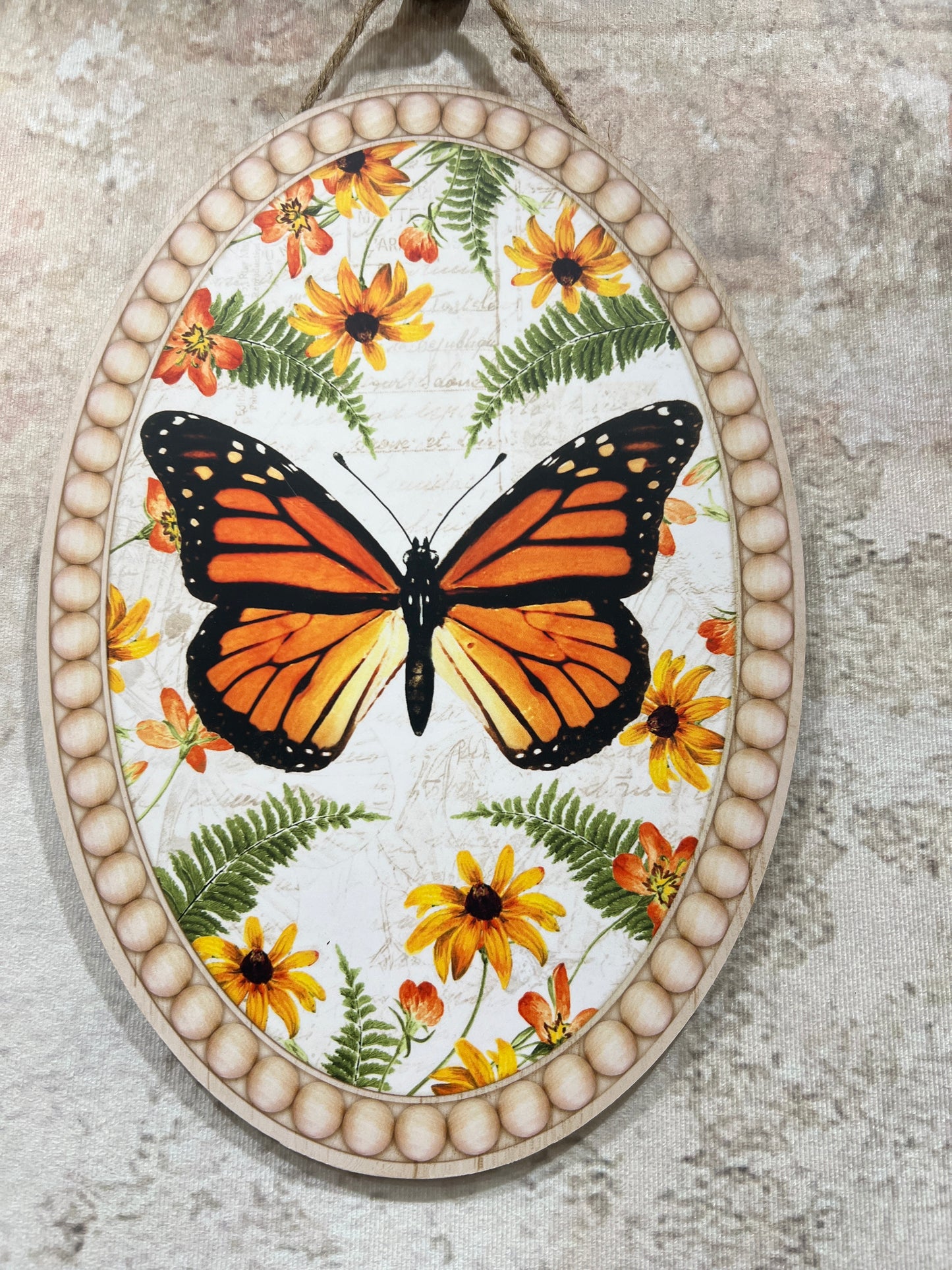 MONARCH BUTTERFLY OVAL SIGN   AP7335