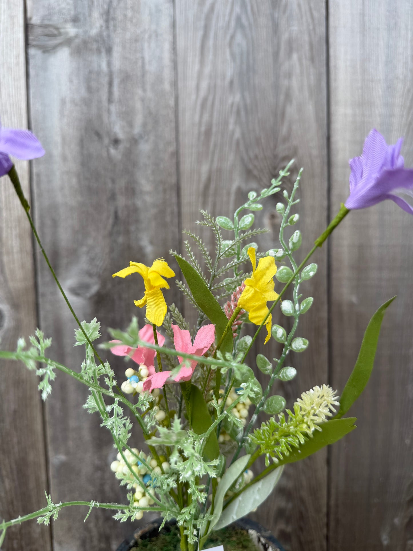 Fabric Flower/Eva Leaf/Beads Bush (Pink/Yellow/Lavender)