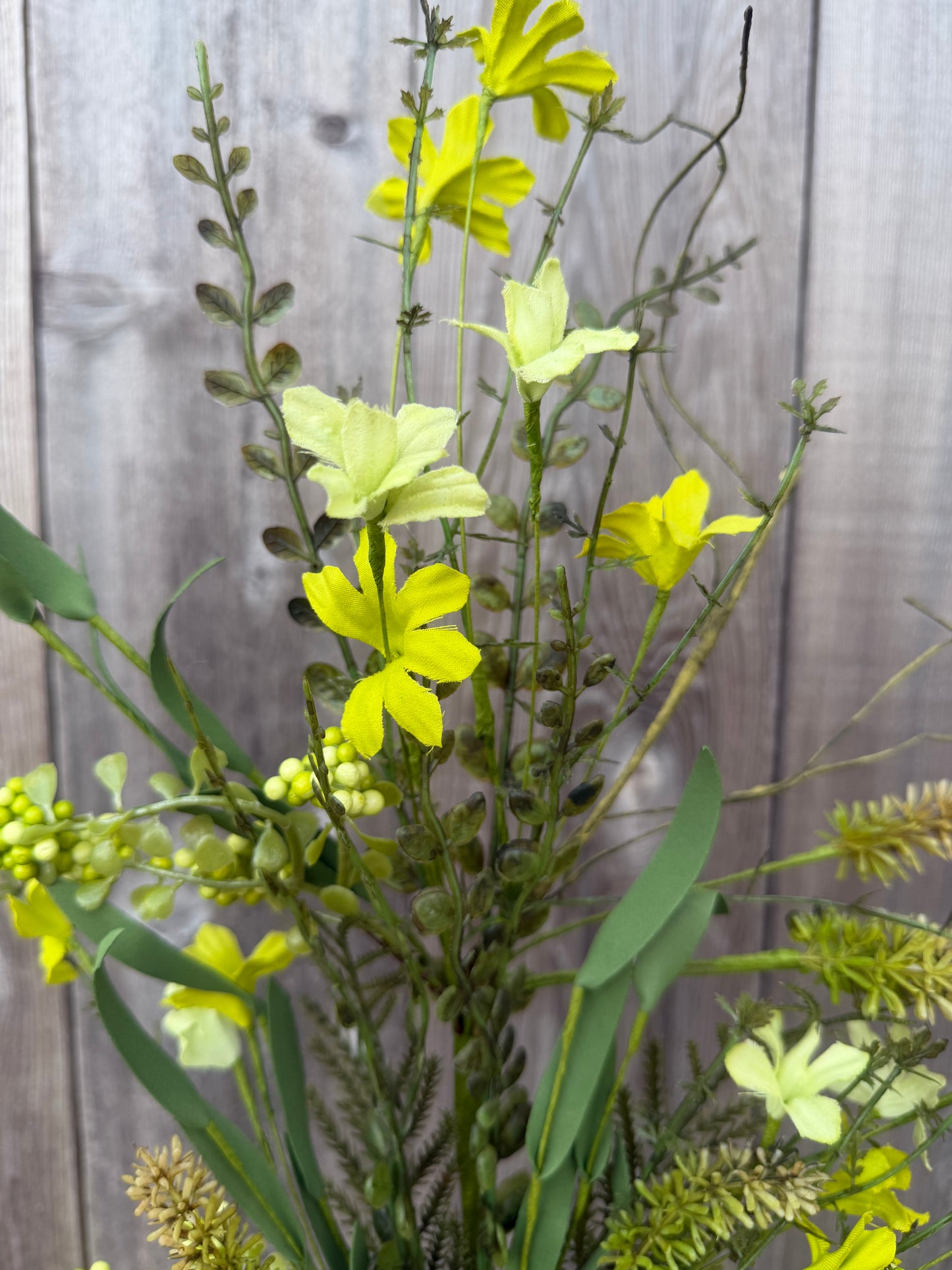 FABRIC FLOWER/EVA LEAF/BEADS SPRAY 60919 - FH8071C6  Multi Green