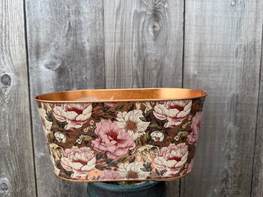 Copper Floral Pot   KE2837