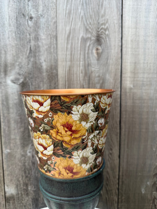 Copper Floral Pot    KE2836