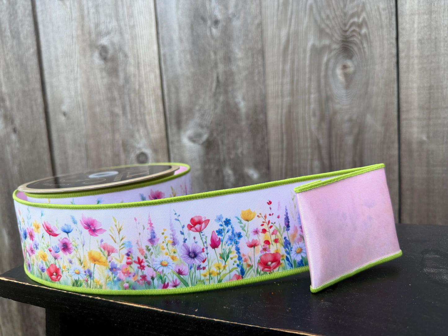 2.5" x 10yd Watercolor Wildflowers/Fused    LX1081