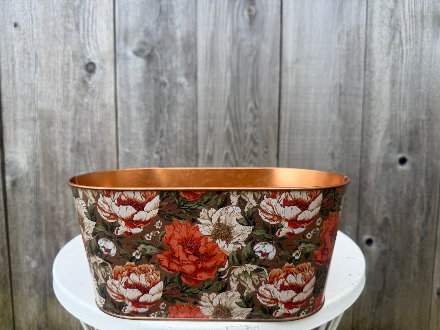 Copper Floral Pot   KE2837
