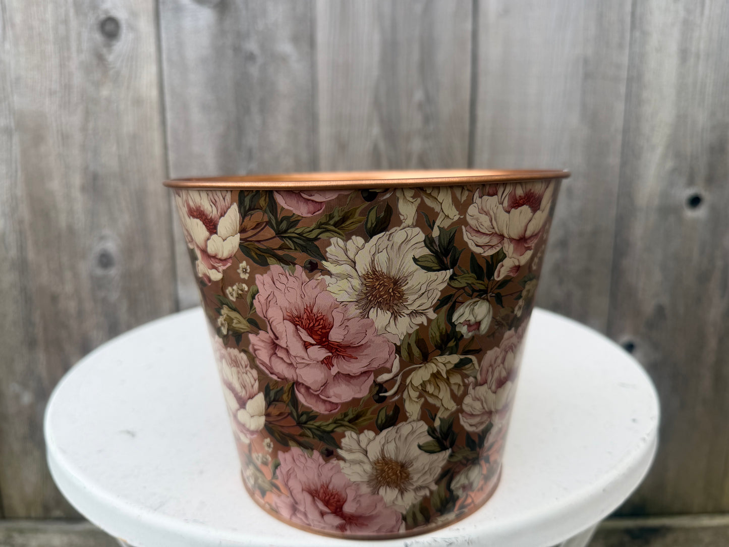 Copper Floral Pot    KE2836