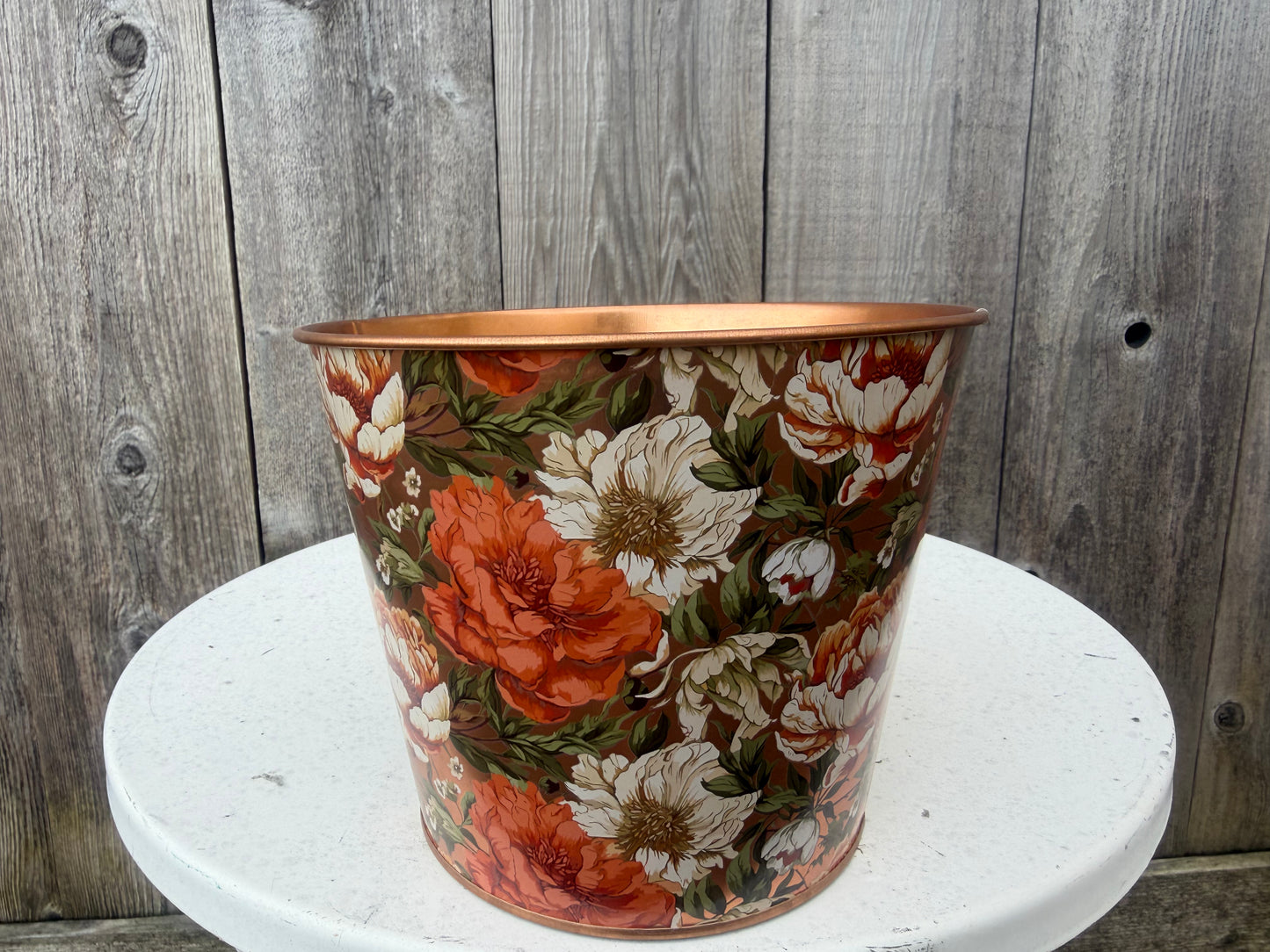 Copper Floral Pot    KE2836