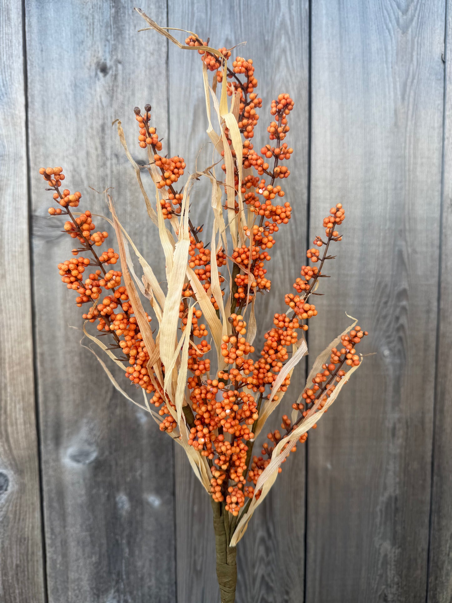 ORANGE BERRY CORN HUSK SPRAY   84166