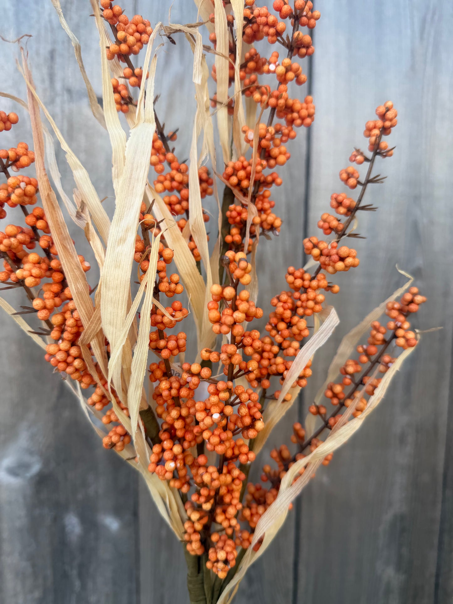 ORANGE BERRY CORN HUSK SPRAY   84166