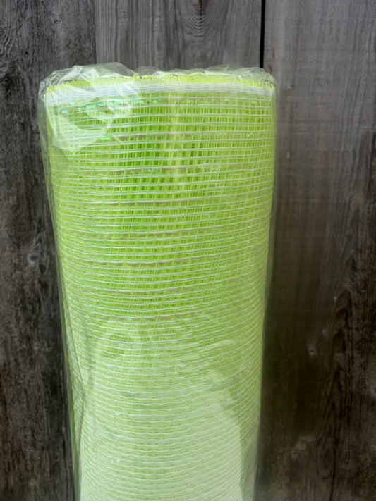 10.25" x 10yd Irid Foil Mesh   APPLE GRN/WHT   RY8501E4