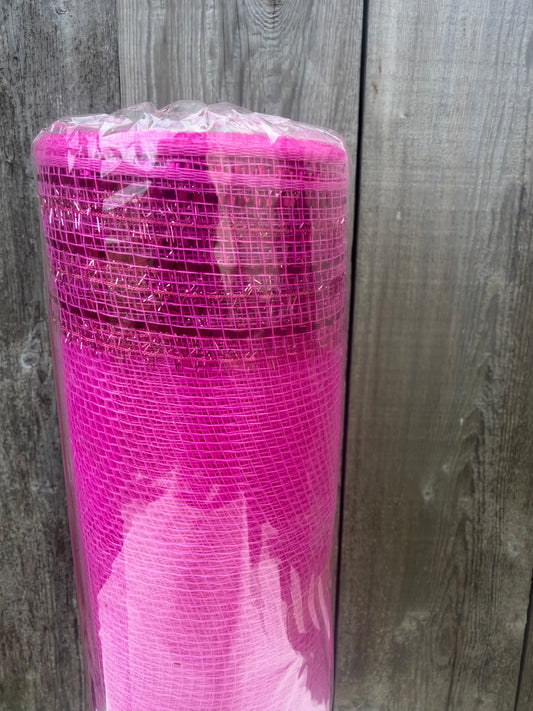 10.25" x 10yd Tinsel Foil Mesh  HOT PINK  RY850711