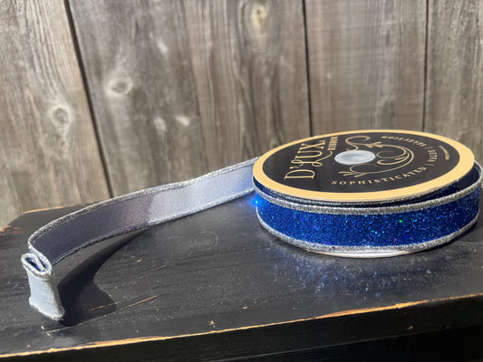 7/8" X 10YD LAZER GLITTER/FUSED ROYAL BLUE   LX326225