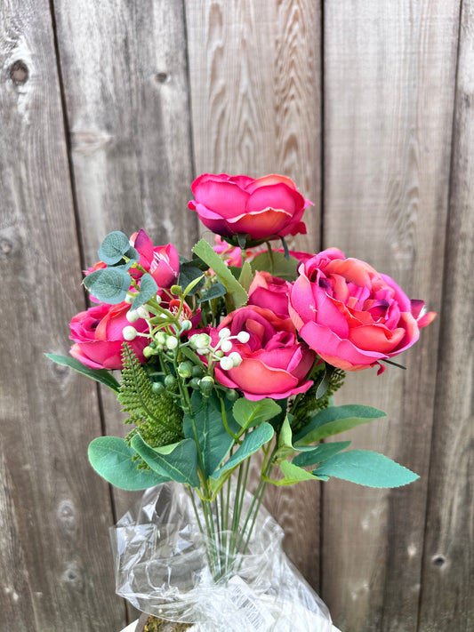 CABBAGE ROSE BUSH MAUVE 20009MV