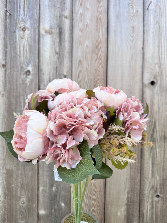 Peony Hydrangea Bush Taupe   20137-TAUPE