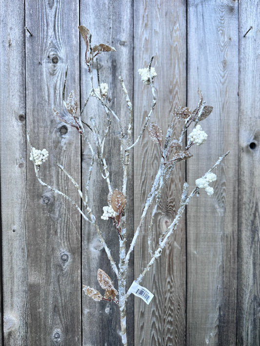 ICY BIRCH BERRY & LEAVES SPRAY  XBR2025