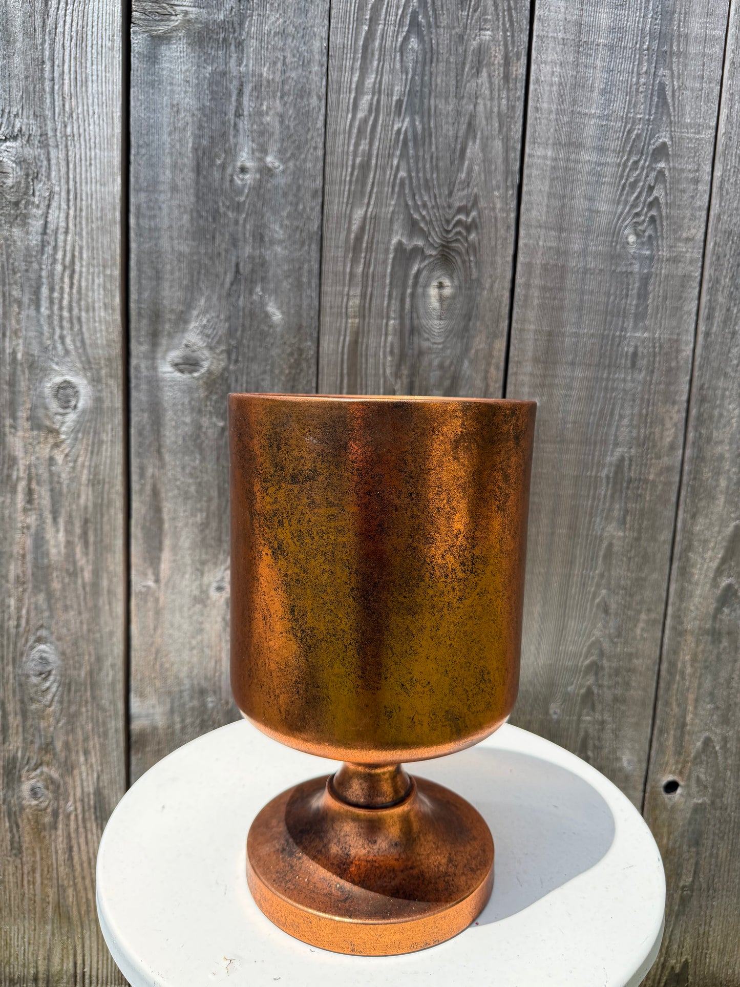 CYLINDRICAL PLANTER WITH BASE COPPER  8662CP