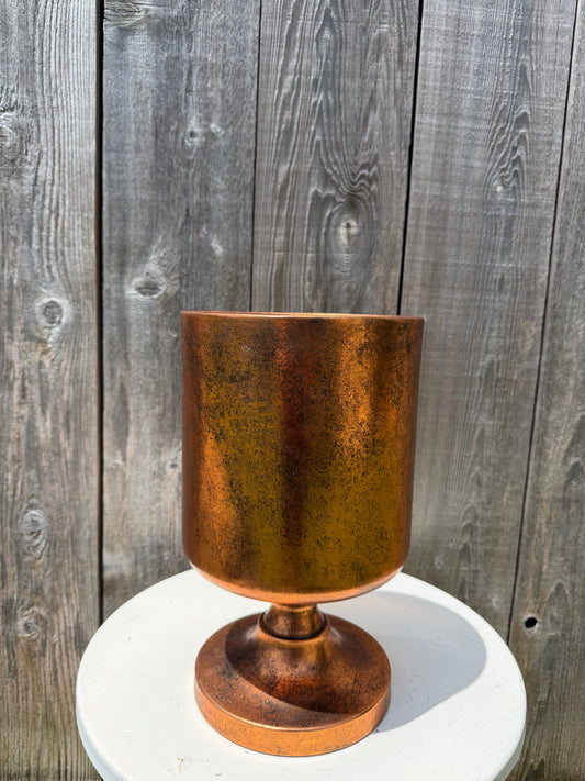 CYLINDRICAL PLANTER WITH BASE COPPER  8662CP